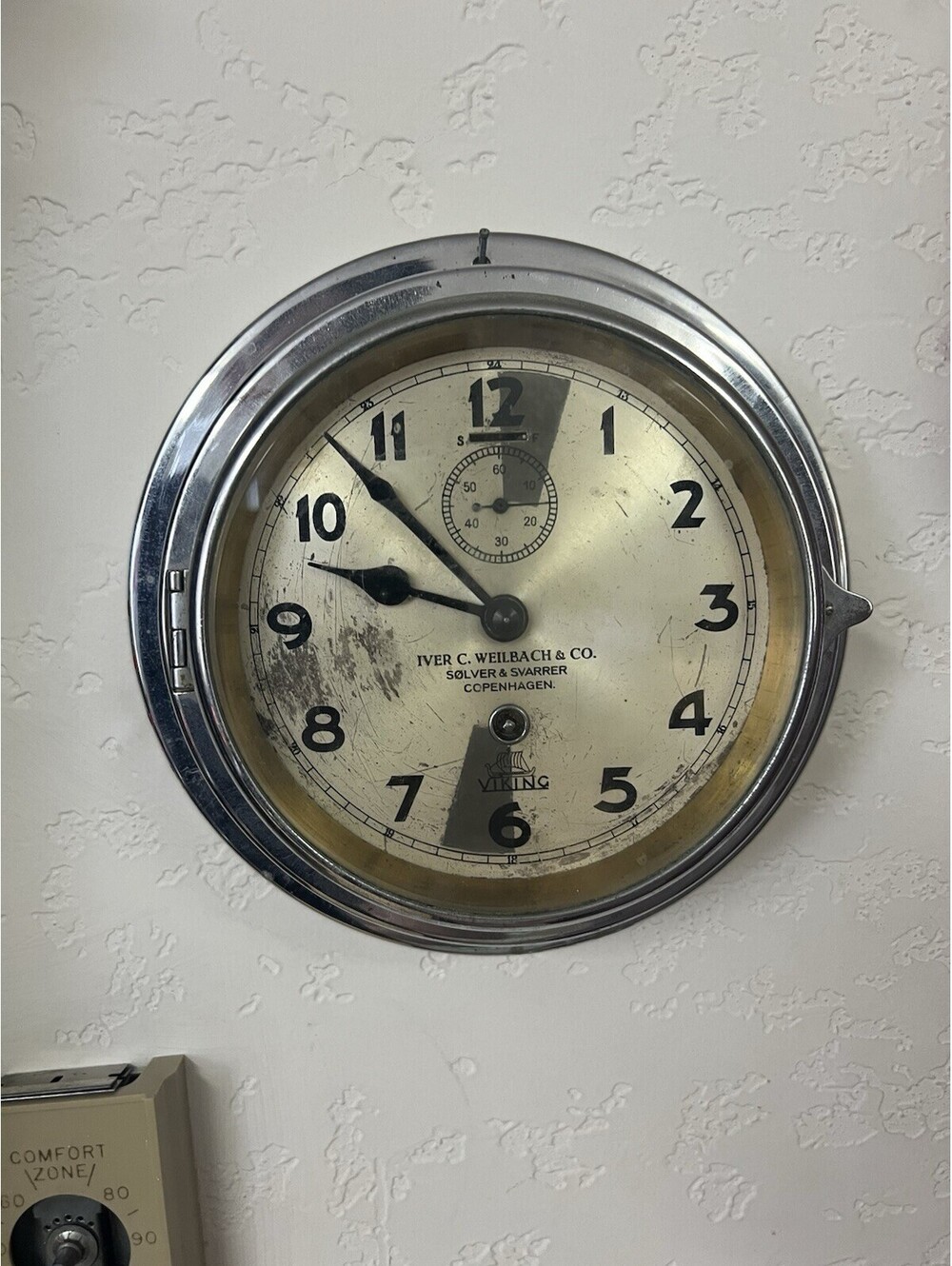 VTG VIKING IVER WEILBACH Ships Marine Navigation Radio Room Clock Mechanical